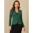 thumbnail image 3 of AllegK ChaqueDe Traje De ChaqueElástiCon Cuello De SolaPaOficiDe Trabajo PaMujer Verde Oscuro XL, 3 of 5