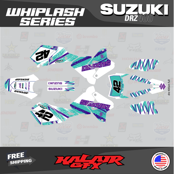 Kalair GFX Graphics Kit for Suzuki DRZ400SM (2001-2023) Whiplash Series