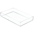 thumbnail image 1 of InterDesign Clarity Organizador de cajones de plástico, contenedor de almacenamiento para tocador, baño, cajones de cocina, 8" x 12" x 2", transparente, 1 of 4