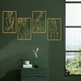 thumbnail image 6 of Wall Art Decor for Room Decor, 4 Piece Abstract Metal Wall Art, Female Gold Wall Decor, Minimalist Flower Line Wall Hangings for Home Living Room Bedroom Bathroom, 6 of 7