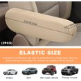 thumbnail image 2 of NOGIS 2 PCS Car Front Seat Armrest Covers, Elastic Fabric Stretch Auto Seat Armrest Protectors, Soft Front Seat Armrest Cover Replacement, Universal Vehicle Interior Accessories (Beige), 2 of 7