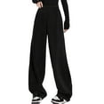 thumbnail image 2 of Pantalones de pierna ancha para mujer versátiles pantalones largos sueltos de color puro para mujer para uso diario al aire libre ANGGREK Otros, 2 of 8