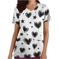 thumbnail image 2 of Lorytime Scrub Tops Women Cute Mother's Day Short Sleeve T Shirts Crew Neck Uniform with Pockets Heart Work Clothes, 2 of 5