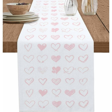

Fire Truck Table Runner 70 Inches Long Cotton Linen Kitchen Dinner Table Runners Burlap Tablerunner for Dresser/Dining/Party/Wedding Vehicle Cartoon Grey Pattern