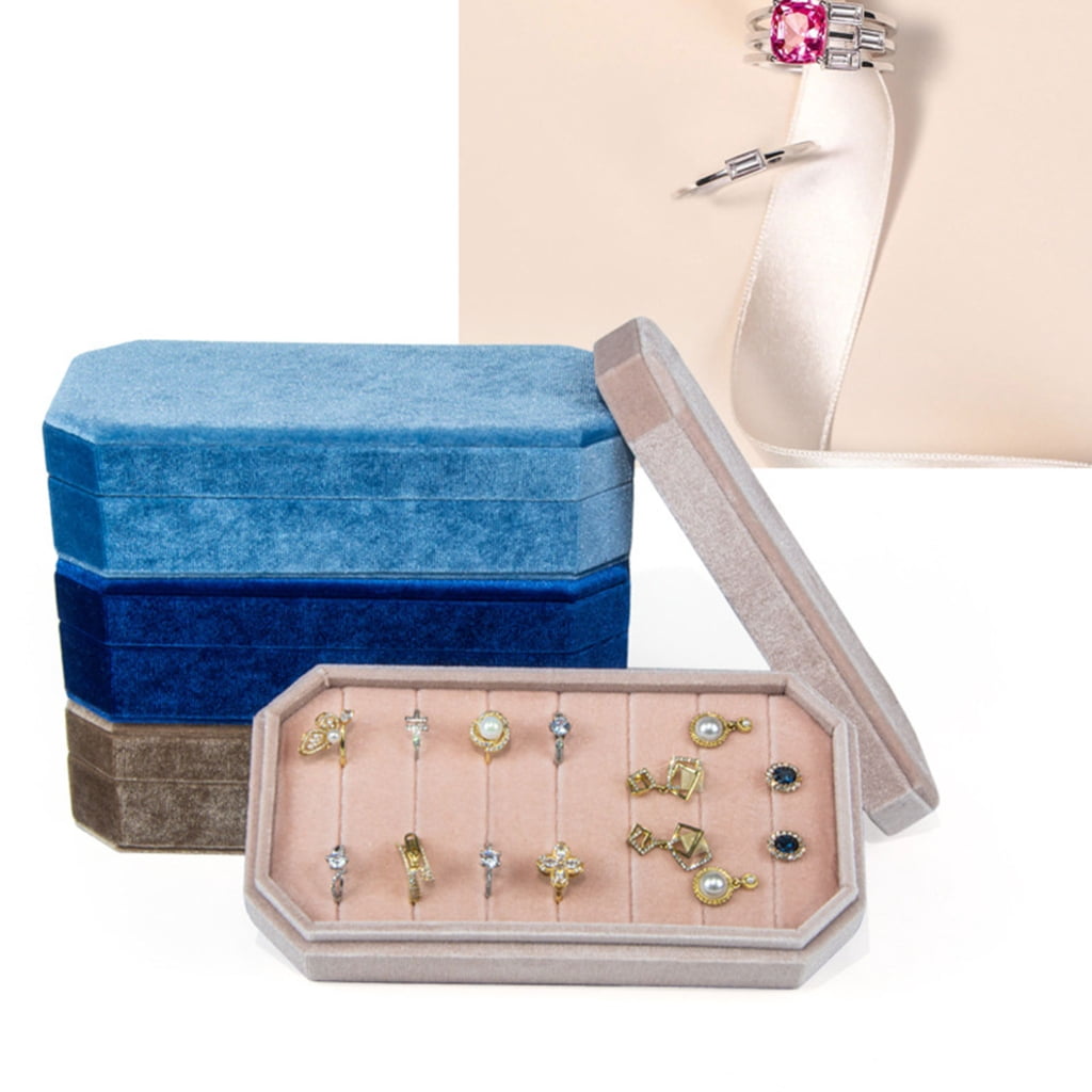 Portable Jewelry Box Velvets Jewelry Storage Case Elegant Jewelry Organizer Velvets Material for Storage and Display