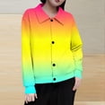 thumbnail image 1 of Mceream Women's Ribbed Knit Shacket Button Down Gradient Jackets Long Sleeve Sweater Shirts Fall Winter Trendy Cardigans Plus Size Winter Warm Outwear Chaqueta De Invierno Para Mujer Yellow XXL, 1 of 5