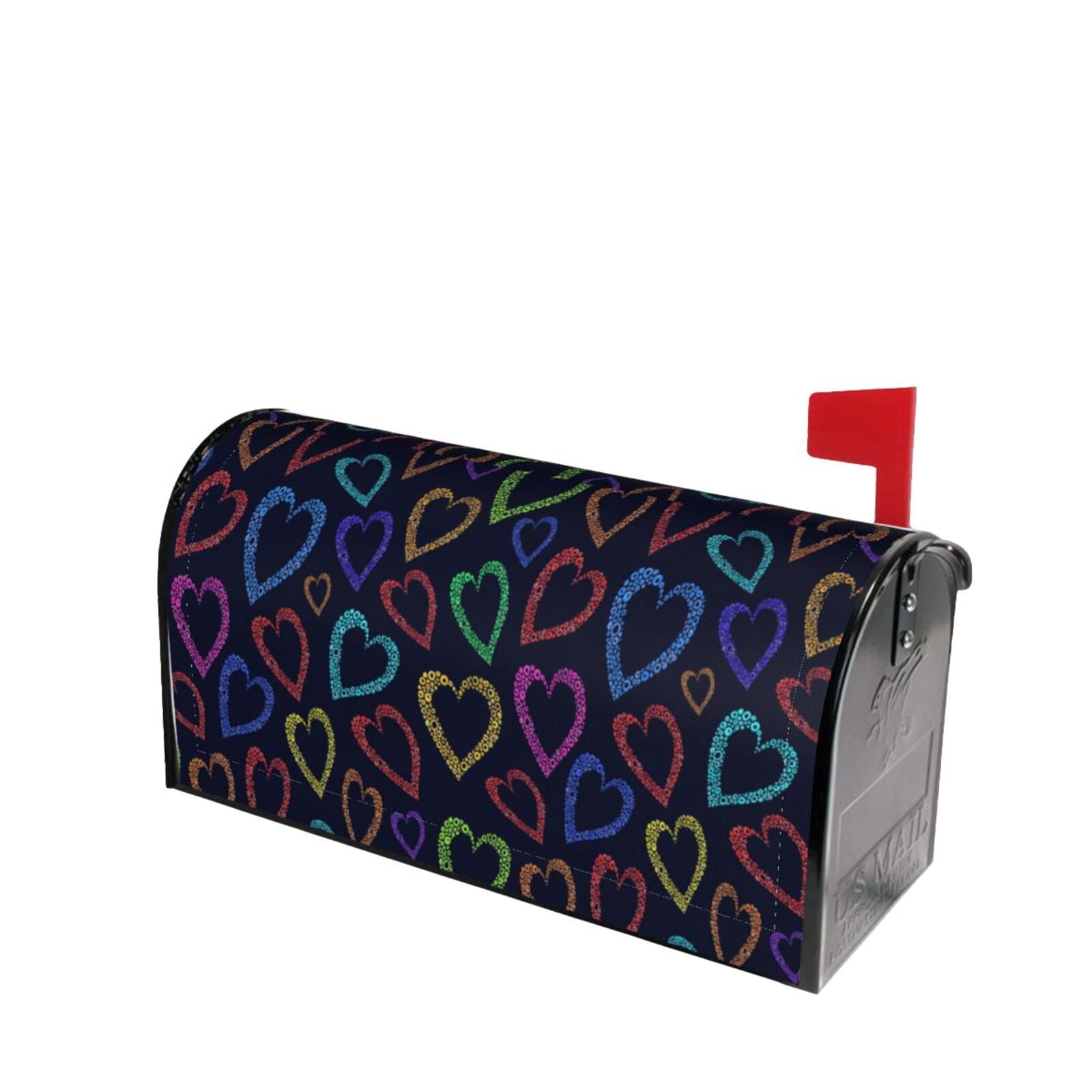 Xecao Colored Hearts for Mailbox Cover with Magnetic Strips, Waterproof and Sunscreen, Adds a Decorative Touch to Your Garden Yard.