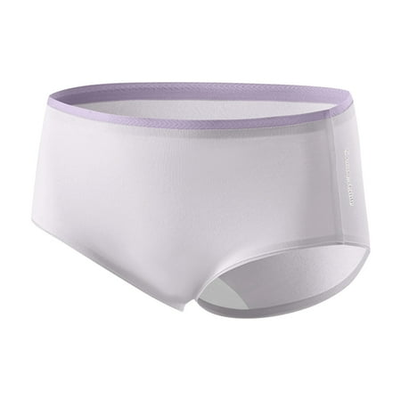 Women s Boxers Briefs Women s Lace Underwear Mid-Waisted Ice Silk Full Cover Underwear Soft Satin High Waisted Panties Lightweight Breathable Underpant Briefs Underwear Women Briefs Blue M