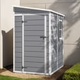 thumbnail image 1 of DEXTRUS 5x4 Pi Résine Extérieur Shed avec Plancher et Porte Verrouillable, Rangement de Jardin et Mobilier de Patio Résistants aux Intempéries, Gris, 1 of 7