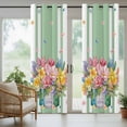 thumbnail image 5 of Outdoor Curtains for Patio Waterproof, Watercolor Floral Outdoor Privacy Panels Grommet, Spring Flowers Butterflies Leaves Green Blackout Outside Curtains for Porch/Cabana 54"x84", 2 Panels, 5 of 8