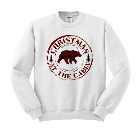 Christmas at the Cabin Sweatshirt Unisex Large White