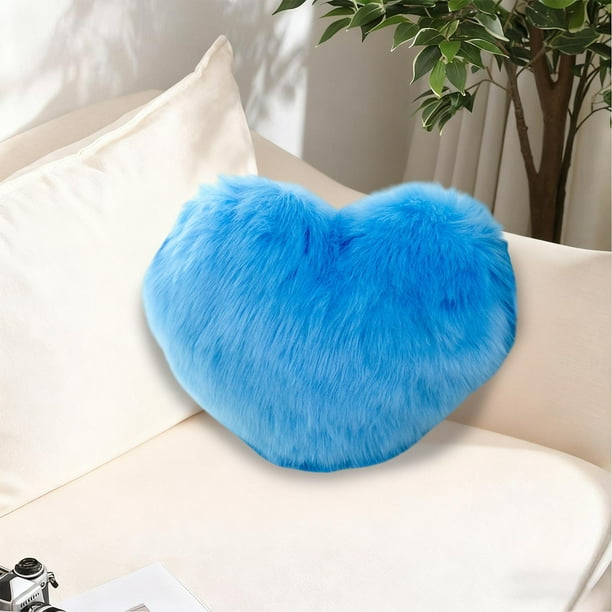 Almohadas, Cojines decorativos, Ropa de cama, Almohadas, Regalos para mujeres, Almohada de lana sintética en forma de corazón, Cojín de sofá de felpa de pelo largo para sala de estar, Almohada de rega