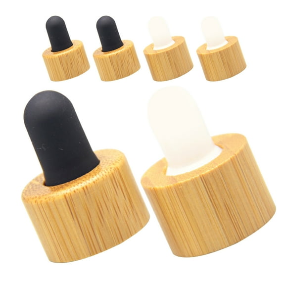 6pcs Essential Oil Dropper Caps Replacement Bottle Lids Bottle Dropper Covers (without Tube)