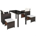 thumbnail image 2 of vidaXL 5 Piece Patio Dining Set with Cushions Poly Rattan Brown, 2 of 3