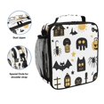 thumbnail image 2 of Insulated Square Lunch Bag with Side Mesh Pocket Fashion Lunch Box Reusable Lunch Tote 10.5" x9.5" x3.5" Cute Halloween Icon, 2 of 6