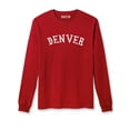 thumbnail image 3 of Daxton Retro Denver Arch Font Long Sleeves T Shirt Soft Medium Weight Cotton, 2Pk Red White White Red, S, 3 of 5