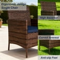 thumbnail image 3 of HOYOA 4PCS Patio Rattan Conversation Furniture Set Outdoor Brown/Blue Cushion, 3 of 6