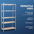 thumbnail image 2 of MasterSpec 5-Tier Heavy Duty Steel Storage Rack, 70x35x15 in, 1930 lb Capacity, Boltless Adjustable, Silver, 2 of 12