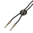 thumbnail image 4 of 1 pieza de corbata bolo, corbata de vaquero hecha de cuero PU con piedra preciosa ovalada Estrella de bronce antigua, 4 of 6