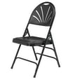 thumbnail image 4 of (Pack of 4) NPS 1100 Series Deluxe Fan Back With Triple Brace Double Hinge Folding Chair, Black, 4 of 8