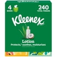 thumbnail image 1 of Kleenex Pañuelos Faciales con Loción y Aceite de Coco, 4 cajas, 240 piezas, 1 of 7