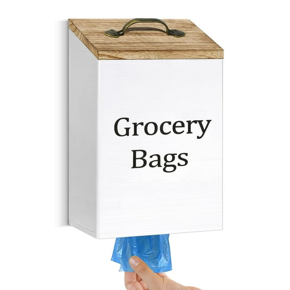 Gumihue Wall Mount with Lid Plastic Grocery Bag Dispenser Organizer