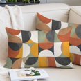 thumbnail image 2 of Orange Modern Geometric, Pillow Covers 12"x20", Abstract Watercolor Semicircle Soft Brushed Microfiber Breathable Throw Pillow Covers, Pillowcase with Zipper for Couch Sofa Bedroom Living Room, 2 of 9
