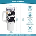 thumbnail image 3 of SKYSONIC 40oz Tumbler with Handle and Straw Lid Double Stainless Steel Vacuum Insulated Travel Mug for Hot Cold Water,Black Cats, 3 of 7