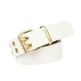 thumbnail image 3 of Double Grommet PU Leather Belt for Women/Men Punk Metal Jean Belt, Wide 1.5, 3 of 10