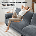 thumbnail image 3 of Patbrela 83" Corduroy Sofa, Loveseat Sofa with Extra Deep Seat Couches, Comfy Upholstered Couch for Living Room, No Assembly with 2 Pillows, Gray, 3 of 10