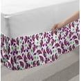 thumbnail image 2 of Paisley Bed Skirt, Pastel Abstract Oriental Leaf Motifs Daisy Petals and Swirly Scrolls, Elastic Bedskirt Dust Ruffle Wrap Around for Bedding Decor, 4 Sizes, Purple Aqua and Green, by Ambesonne, 2 of 2