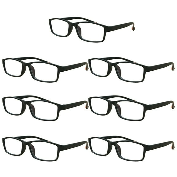 7 Packs Mens Womens Rectangle Reading Glasses Blue Light Blocking Readers  1.00