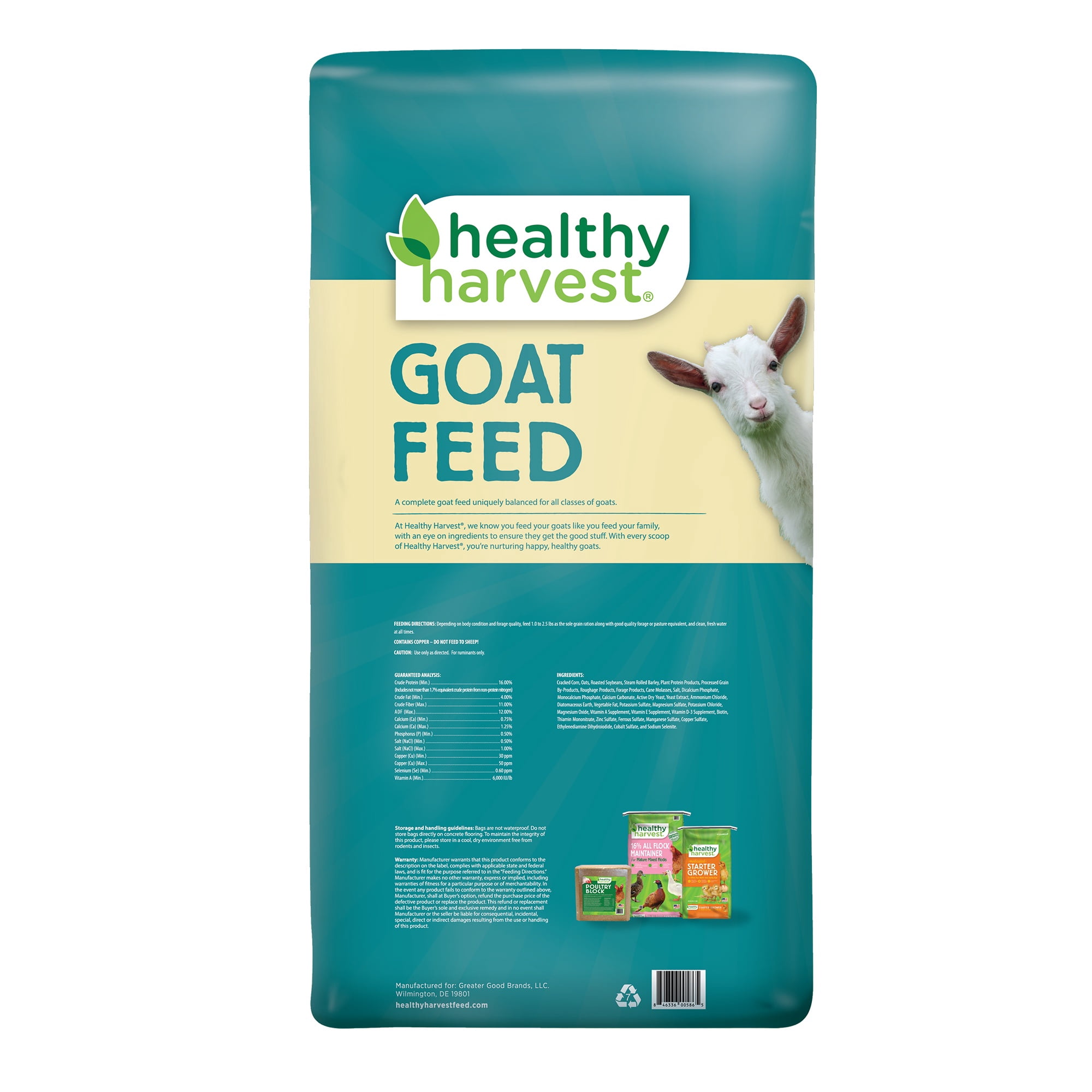(3 pack) Healthy Harvest All Natural 16% Textured Goat Feed 40 lb Bag