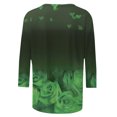 thumbnail image 5 of Pompotops Mode T-shirt Décontracté à Manches 3/4 Col Rond Confortable pour Femmes en Solde, 5 of 5