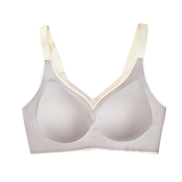 Puntoco Sujetadores cómodos para mujer Ropa interior de color liso para mujer con soporte suave Sensación de desnudez Colección sin gelatina Accesorio Sujetador diario para senos caídos