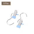 thumbnail image 3 of Unique Bargains 114mm Laundry Clips with Hook Metal Boot Hangers Chrome Plated Blue 6 Pack, 3 of 6