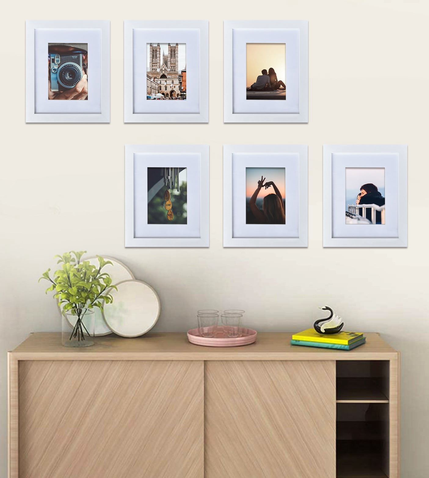 Picture Frame MDF White 8*10" Wall Mount & Tabletop Display, Pack of 6
