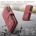 thumbnail image 6 of Allytech Wallet Case for Samsung Galaxy A54 5G, Card Slots + Cash Slot + Zipper Pocket Large Capacity PU Leather Case with Hand Strap, [All-Round Shockproof] Wireless Charging Kickstand Case, Red, 6 of 10