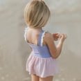 thumbnail image 2 of Xmarks Girls Princess Two-Piece Tankini Swimsuits Party Bathing Suits Ruffles Beach Surf Swimming Swimwear Bikini Set 5-6Y, 2 of 10