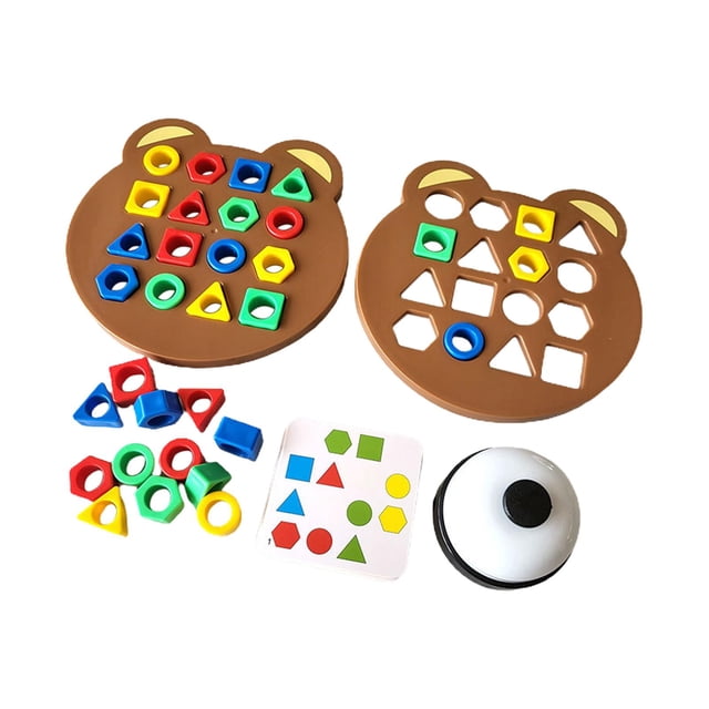 Esquirla Geometric Shape Matching Board Game Educational Puzzle Toy Montessori Toy Jigsaw With Bell