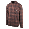 thumbnail image 3 of Rip Curl Men's Shirt Burnt Orange Black Plaid Long Sleeve Woven (S10), 3 of 11