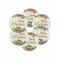 thumbnail image 7 of 13 Inch Round Placemats Set of 6, Merry Christmas Non Slip Heat Insulation PP Table Mats, Holly Leaves Red Berries Xmas Pine Needles Washable Place Mats for Kitchen Dining Party Table Decor, 7 of 7