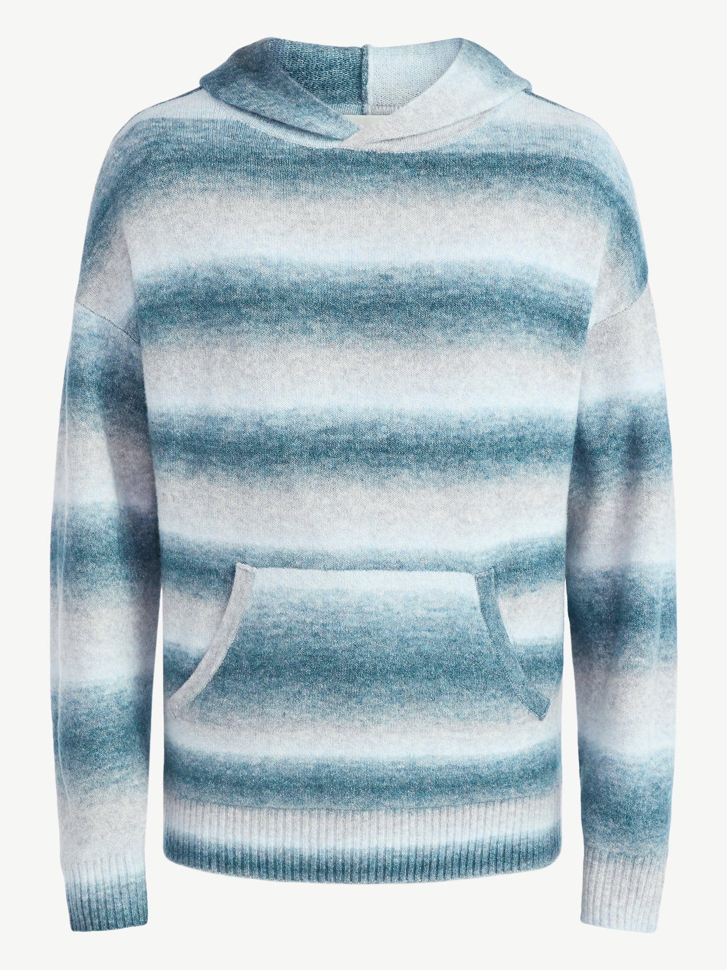 No Boundaries Brushed Hooded Sweater with Long Sleeves, Midweight, Men's & Big Men's XS-3XL