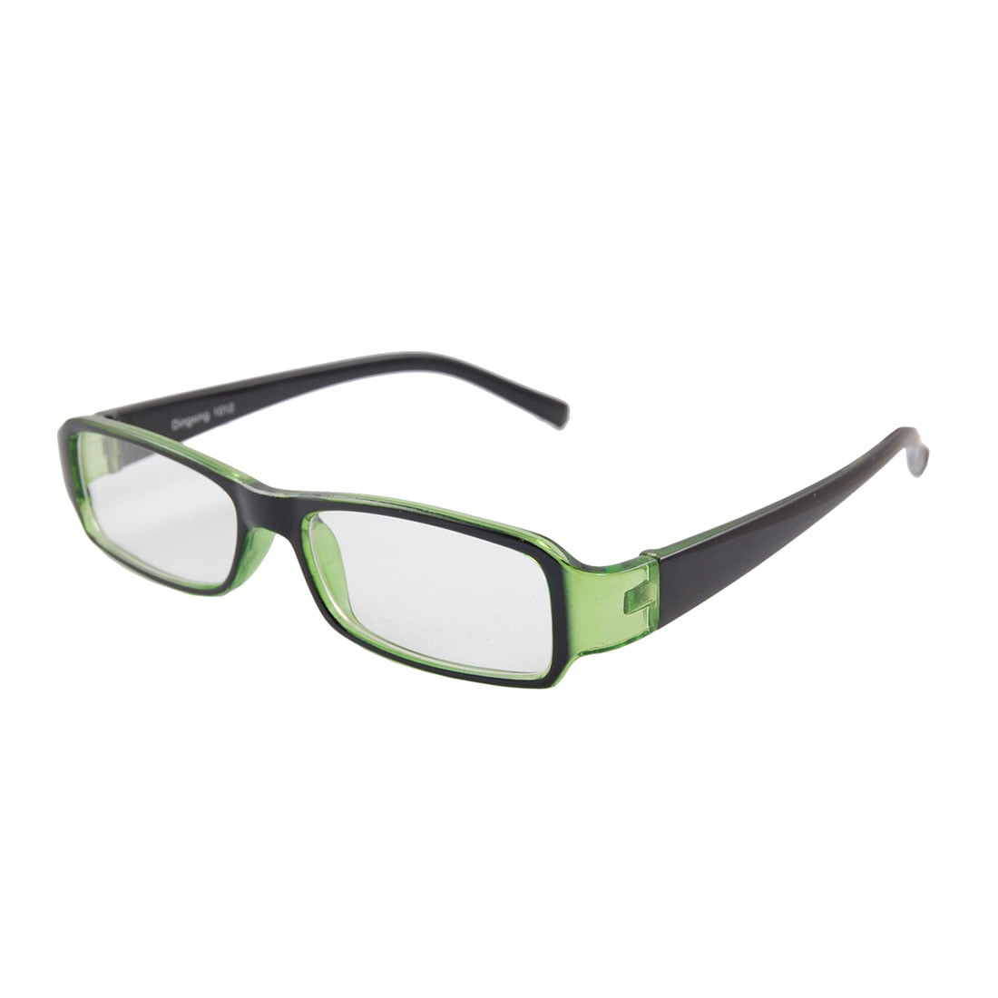 Plastic Full Frame Arms Plain Plano Eyeglasses Clear Green for Women