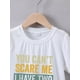 thumbnail image 2 of Camiseta de verano para niño de manga corta con estampado "No me puedes asustar, tengo dos hermanas", cuello redondo, tejido informal y cómodo con ligera elasticidad, corte estándar., 2 of 5