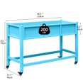 thumbnail image 4 of Dextrus Raised Garden Bed 47x18x31in Wood Mobile Elevated Planter Box Stand With Lockable Wheel, Shelf, Liner - Blue, 4 of 8