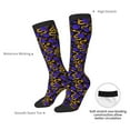 thumbnail image 5 of Picia Women Crew Soft Moisture-wicking Socks Golden Snake And Purple Rose Pattern Design Cotton Socks, One Size fit All, 5 of 9