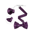 thumbnail image 2 of INSPIRE CHIC Men's Pre-Tied Bow Tie with Matching Pocket Squares Sets for Business Causal Dark Purple One Size, 2 of 5