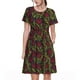 thumbnail image 1 of Balery Burgundy Peony Flowers Vestidos sueltos de manga corta para mujer, vestidos de verano 2025, vestidos casuales de corte A con vuelo., 1 of 6