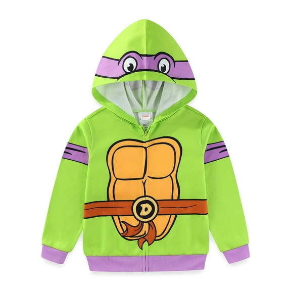 Nickelodeon Teenage Mutant Ninja Turtles TMNT Donatello Zip Up Hoodie (Boys), Sizes 3T-10